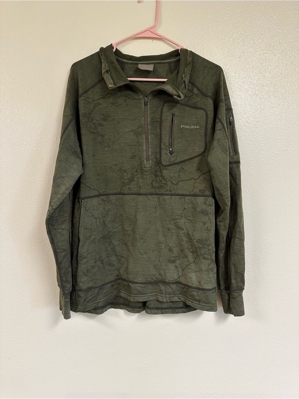 Pnuma Olive Green 1/4 Zip Pullover